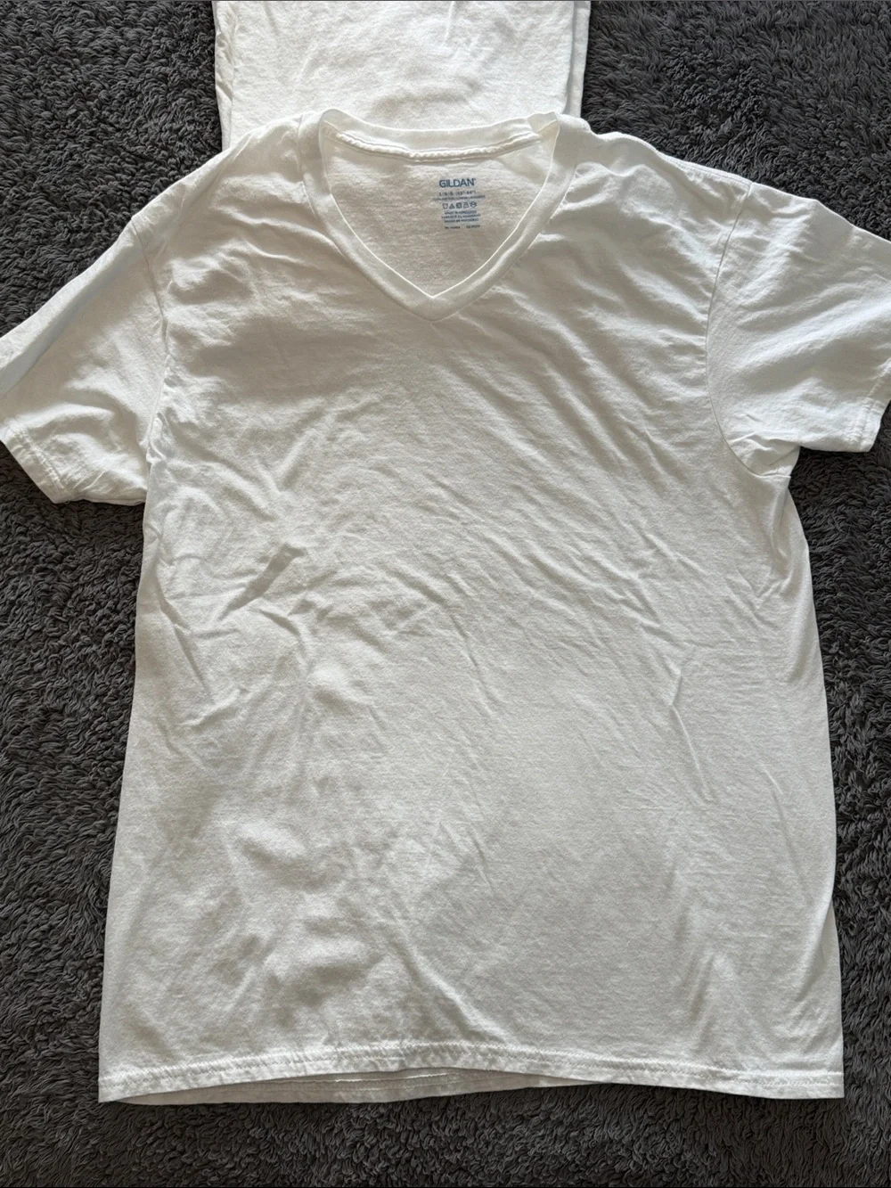 Gildan White V-Neck Undershirt Tees (set of 6)